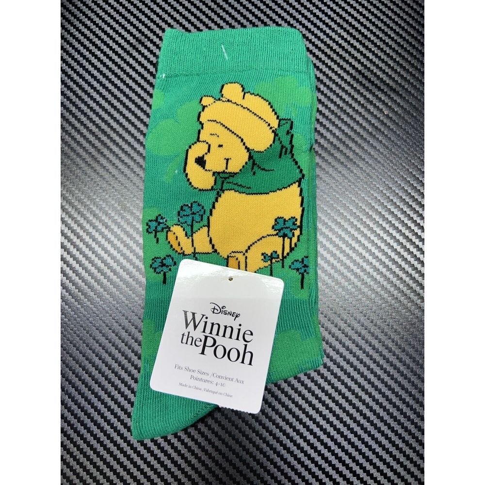 Disney Winnie the Pooh St. Patrick's Day Socks – Green Clovers